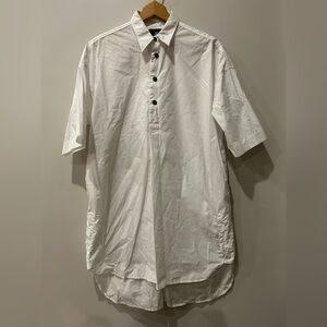 G-STAR White Cotton Shirt Dress